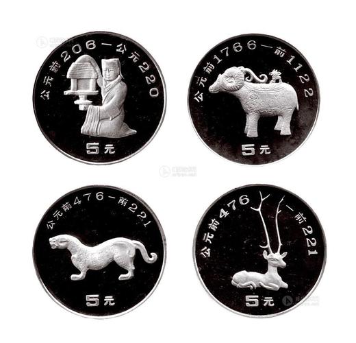 【1992年中国出土文物青铜器精制纪念银币(第二组)四枚全套】拍卖品